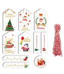 2 Packs 50pcs/set  Christmas Kraft Paper Tags Gift Wrapping Paper Labels(Series 3)