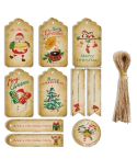 2 Packs 50pcs/set  Christmas Kraft Paper Tags Gift Wrapping Paper Labels(Series 4)