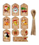 2 Packs 50pcs/set  Christmas Kraft Paper Tags Gift Wrapping Paper Labels(Series 6)