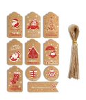 2 Packs 50pcs/set  Christmas Kraft Paper Tags Gift Wrapping Paper Labels(Series 8)