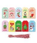 2 Packs 50pcs/set  Christmas Kraft Paper Tags Gift Wrapping Paper Labels(Series 10)