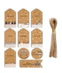 2 Packs 50pcs/set  Christmas Kraft Paper Tags Gift Wrapping Paper Labels(Series 13)