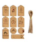 2 Packs 50pcs/set  Christmas Kraft Paper Tags Gift Wrapping Paper Labels(Series 14)