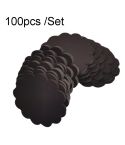 100pcs /Set Kraft Paper Tags Lace Round Blank Small Label(Black)