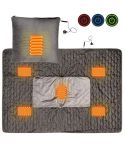 Portable USB Smart Heating Multifunctional Pillow Electric Heating Blanket, Free Size(Grey)