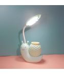 L-0 Cartoon Snail Pen Holder USB Rechargeable LED Soft Eye-Protection Desk Lamp(Blue)
