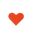 Mini Business Student Library Portable PU Leather Heart Shaped Bookmark(Orange Red)