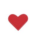 Mini Business Student Library Portable PU Leather Heart Shaped Bookmark(Big Red)
