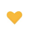 Mini Business Student Library Portable PU Leather Heart Shaped Bookmark(Bright Yellow)