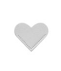Mini Business Student Library Portable PU Leather Heart Shaped Bookmark(Silver)