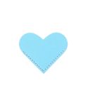 Mini Business Student Library Portable PU Leather Heart Shaped Bookmark(Sky Blue)