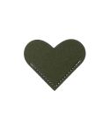 Mini Business Student Library Portable PU Leather Heart Shaped Bookmark(Army Green)
