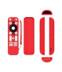For ONN Android TV 4K UHD Streaming Device Y55 Anti-Fall Silicone Remote Control Cover(Red)