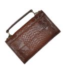 Multi-functional Chain Lady Cross-body Wrist Bag(Snake Pattern Coffee)