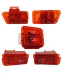 Motorcycle Headlight Horn Steering Switch Accessories(5 in 1 Red)