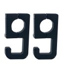 2pcs Motorcycle Type 69 Aluminum Alloy Multifunctional Helmet Hook(Black)