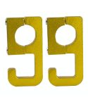 2pcs Motorcycle Type 69 Aluminum Alloy Multifunctional Helmet Hook(Gold)