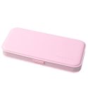 WJ-WJH-2 Plastic Compartment Large-capacity Shatter-resistant Flip-top Stationery Box(Pink)