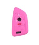 For BMW 1 Series X4/X2/XM5 2pcs Soft Silicone Remote Key Cover(Pink)