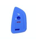 For BMW 1 Series X4/X2/XM5 2pcs Soft Silicone Remote Key Cover(Sea Blue)