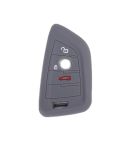 For BMW 1 Series X4/X2/XM5 2pcs Soft Silicone Remote Key Cover(Dark Gray)