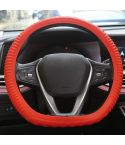 Silicone Non-slip Wear-resistant Concave Point Car Steering Wheel Cover, Size: 34-38cm(Red)