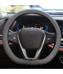 Silicone Non-slip Wear-resistant Concave Point Car Steering Wheel Cover, Size: 34-38cm(Grey)