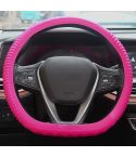 Silicone Non-slip Wear-resistant Concave Point Car Steering Wheel Cover, Size: 34-38cm(Rose Red)