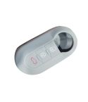 For Fiat 500 2pcs Folding 3 Button Remote Control Silicone Case(White Gray)
