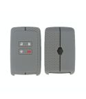 For Renault Koleos/Megane 2pcs 4 Button Honeycomb Pattern Silicone Key Cover(Dark Gray Black Line)
