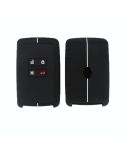 For Renault Koleos/Megane 2pcs 4 Button Honeycomb Pattern Silicone Key Cover(Black White Line)