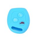 For Ford Transit/Focus 2pcs 3-Button Silicone Key Protector(Sky Blue)