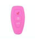 For Ford Focus/Mondeo 2pcs Folding Three-Button Key Protect Cover(Pink)