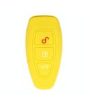 For Ford Focus/Mondeo 2pcs Folding Three-Button Key Protect Cover(Yellow)