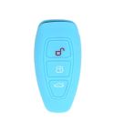 For Ford Focus/Mondeo 2pcs Folding Three-Button Key Protect Cover(Sky Blue)