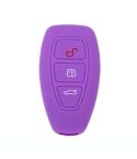 For Ford Focus/Mondeo 2pcs Folding Three-Button Key Protect Cover(Purple)