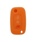 For Mercedes-Benz Smart Folding 2pcs 3 Button Silicone Key Case(Orange)