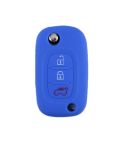 For Mercedes-Benz Smart Folding 2pcs 3 Button Silicone Key Case(Sea Blue)