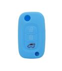 For Mercedes-Benz Smart Folding 2pcs 3 Button Silicone Key Case(Light Blue)