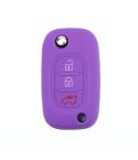 For Mercedes-Benz Smart Folding 2pcs 3 Button Silicone Key Case(Purple)