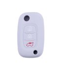 For Mercedes-Benz Smart Folding 2pcs 3 Button Silicone Key Case(White Gray)