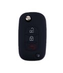 For Mercedes-Benz Smart Folding 2pcs 3 Button Silicone Key Case(Black)
