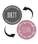 Dishwasher Round Magnet Clean Dirty Sign Double-Sided Dishwasher Magnet Cover(Gray Pink)