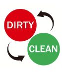 Dishwasher Round Magnet Clean Dirty Sign Double-Sided Dishwasher Magnet Cover(Red Green)