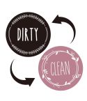 Dishwasher Round Magnet Clean Dirty Sign Double-Sided Dishwasher Magnet Cover(Black Pink)