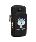 Large Running Mobile Phone Arm Bag Cartoon Mobile Phone Bag(Black Deer)