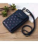 Printed Phone Bag Floral Woman Multifunctional Crossbody Bag Multi Card Shoulder Bag(Blue)