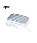 3pcs Rectangular Tinplate Coin Brushed Zipper Bag(Silver)