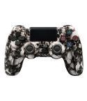 For PS4 Wireless Bluetooth Game Controller With Light Strip Dual Vibration Game Handle(Skeleton)