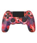 For PS4 Wireless Bluetooth Game Controller With Light Strip Dual Vibration Game Handle(Star Red)